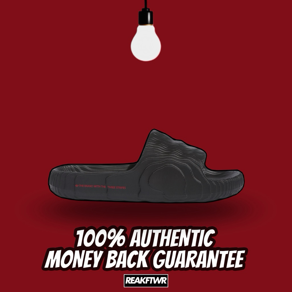 Jual Adidas Adilette 22 Slides Black Scarlet 100% Authentic [ID4925 ...
