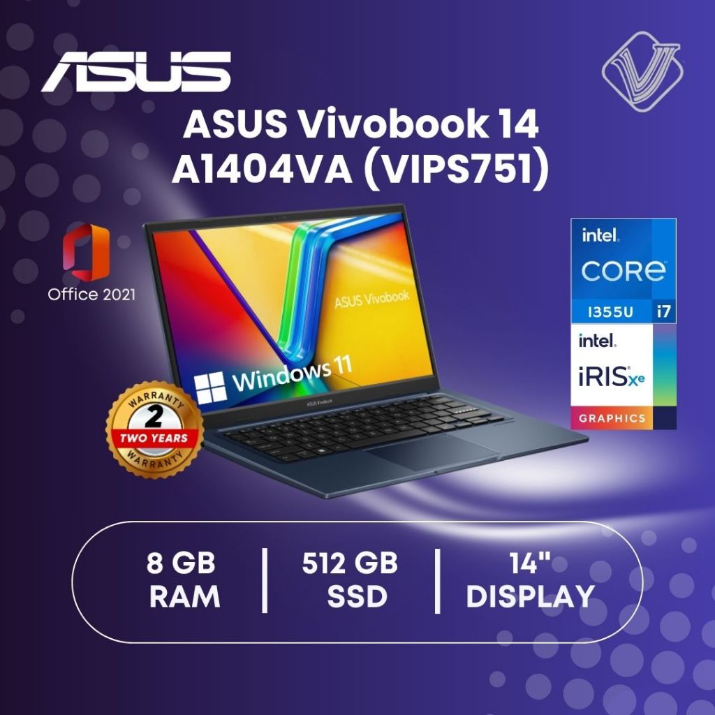 Jual Asus Vivobook 14 A1404VA VIPS751 Intel Core i7-1355U 8GB SSD 512GB ...