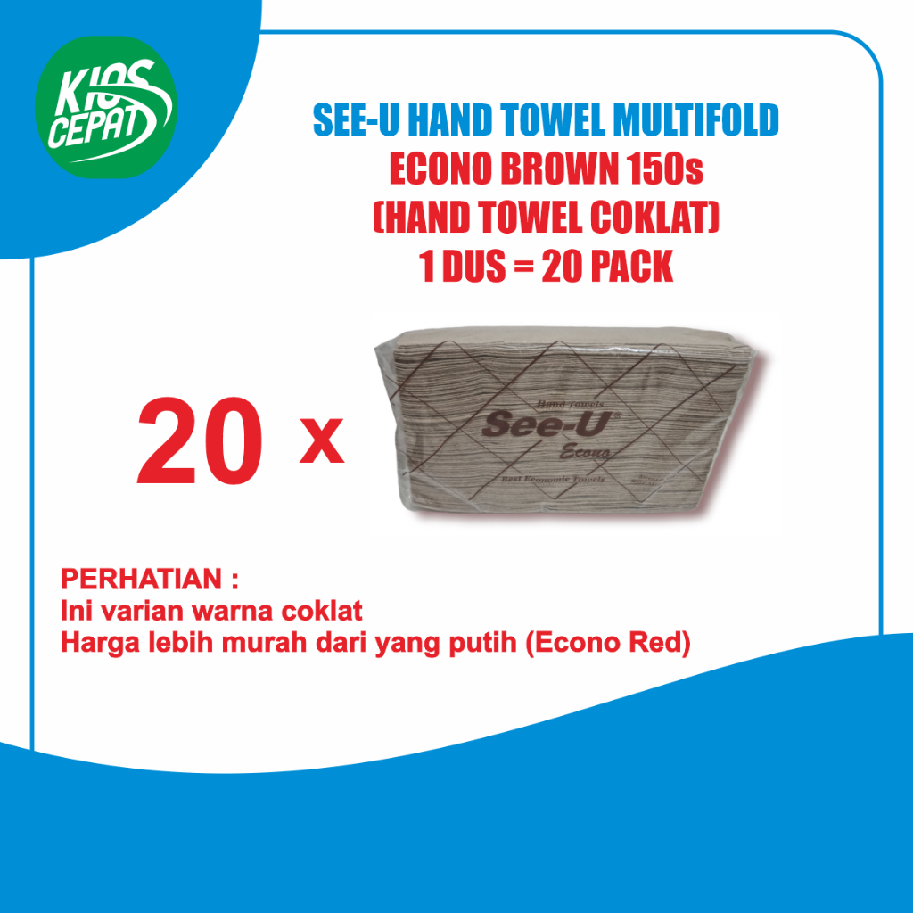 Jual Tissue / Tisu HAND TOWEL Multifold SEE-U ECONO BROWN 150s 1 DUS ...