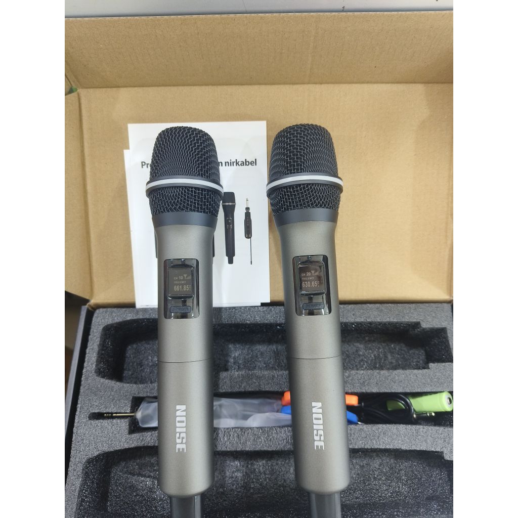 Jual Microphone NOISE 2 In 1 Wireless / Mic Karaoke Double NOISE Isi 2 ...