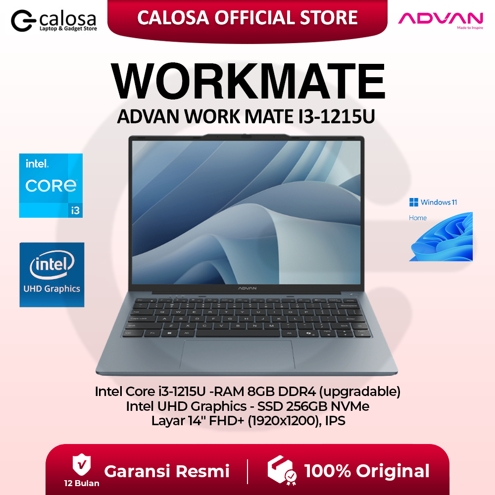Jual Advan Workmate Work Mate Intel Core i3-1215U RAM 8GB SSD 256GB 14 ...