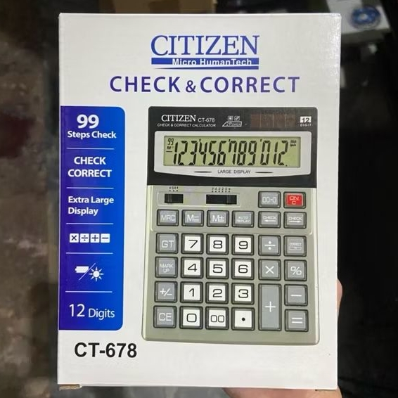 Jual TERMURAH‼️KALKULATOR CITIZEN CT 678 / 12 CHECK CORRECT | Shopee ...