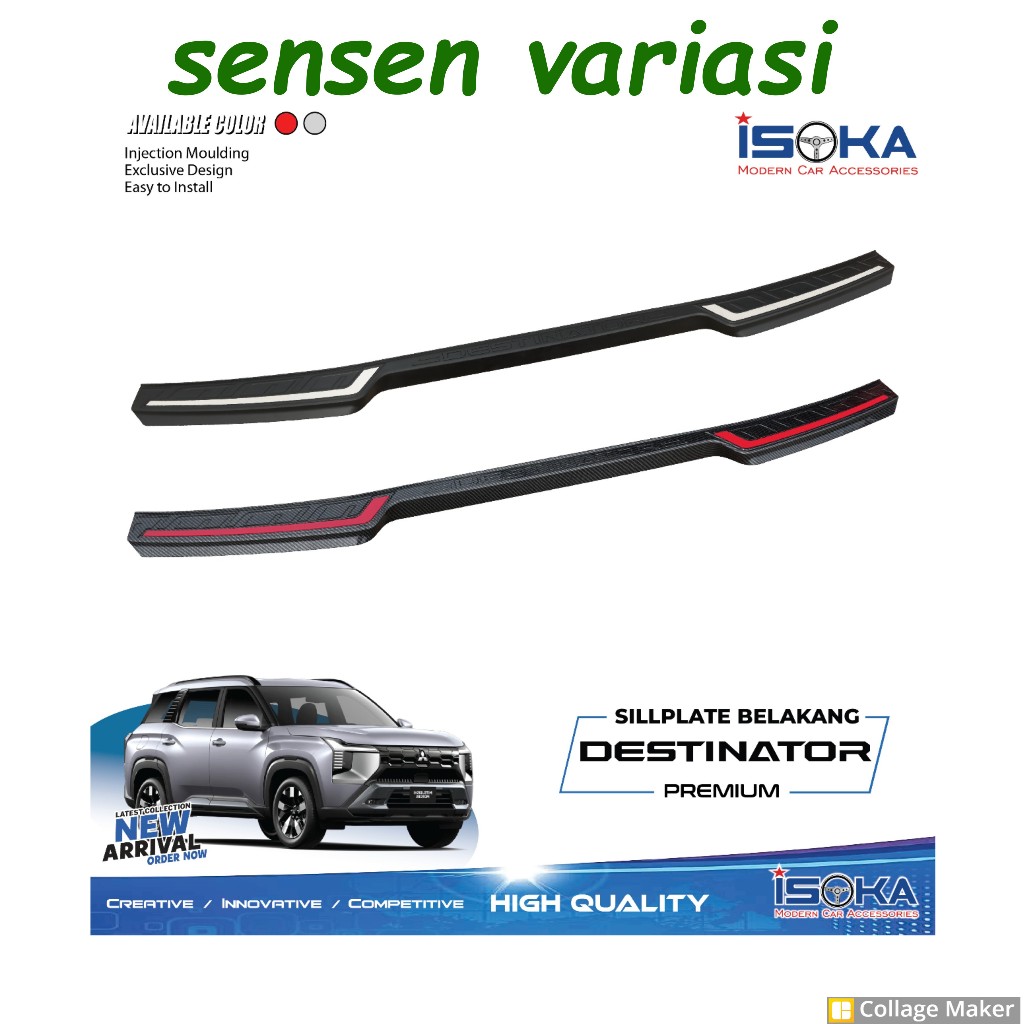 Jual sillplate belakang mobil destinator premium warna hitam list merah ...