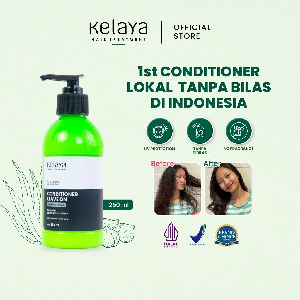 Pratinjau Kelaya Conditioner Rambut Leave On Atasi Rontok Anti UV 250ml
