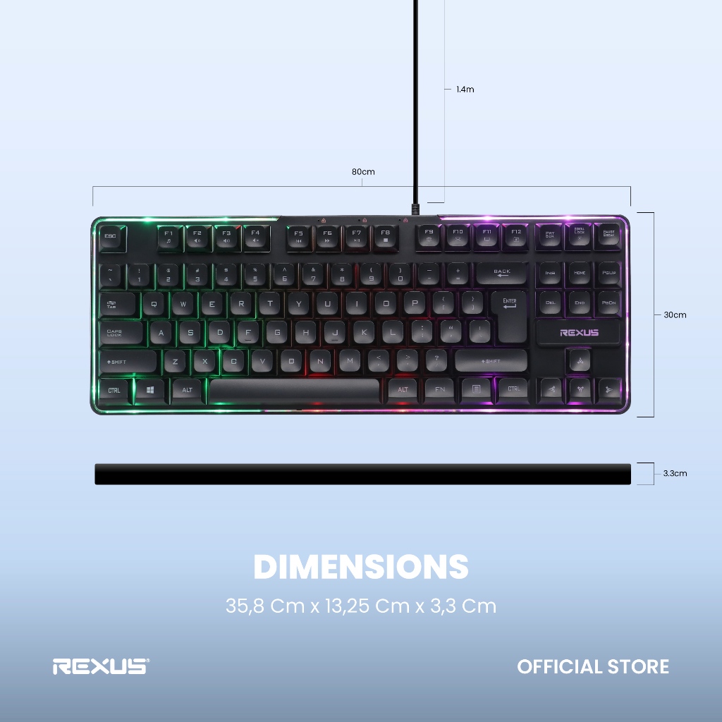 Rexus K9L Keyboard Gaming Membrane Battlefire - RGB Backlight Plug & Play (5)