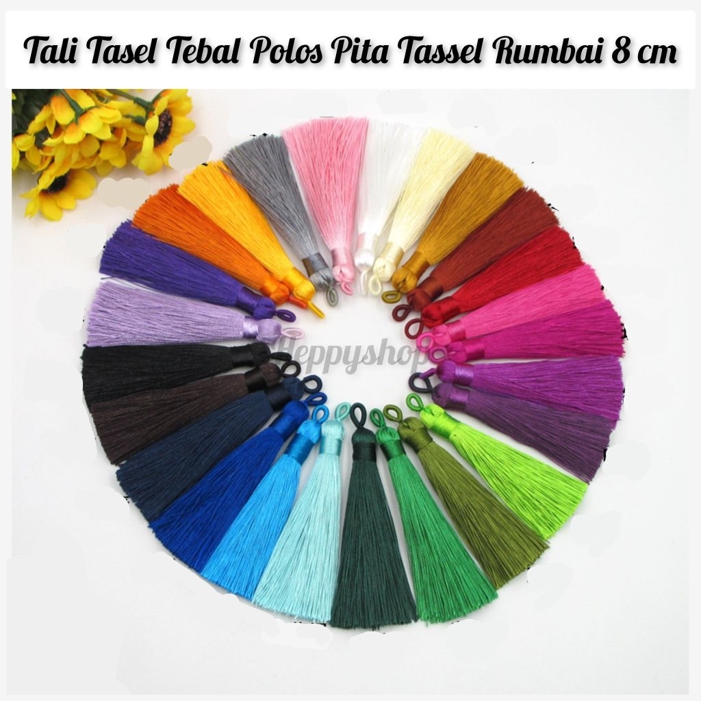 Jual Tali Tasel Tebal Polos Pita Tassel Rumbai 8 cm | Shopee Indonesia