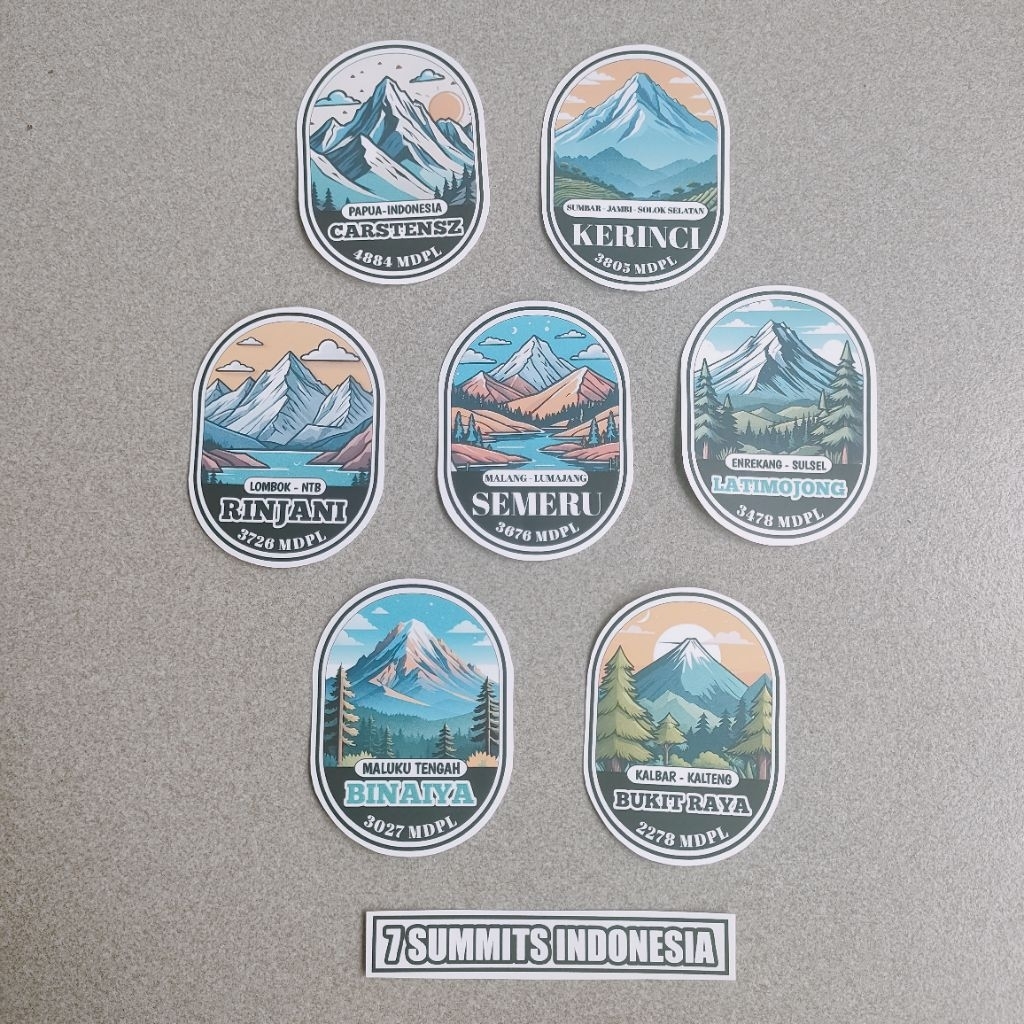 Jual Sticker 7 summit indonesia - stiker tujuh gunung tertinggi ...