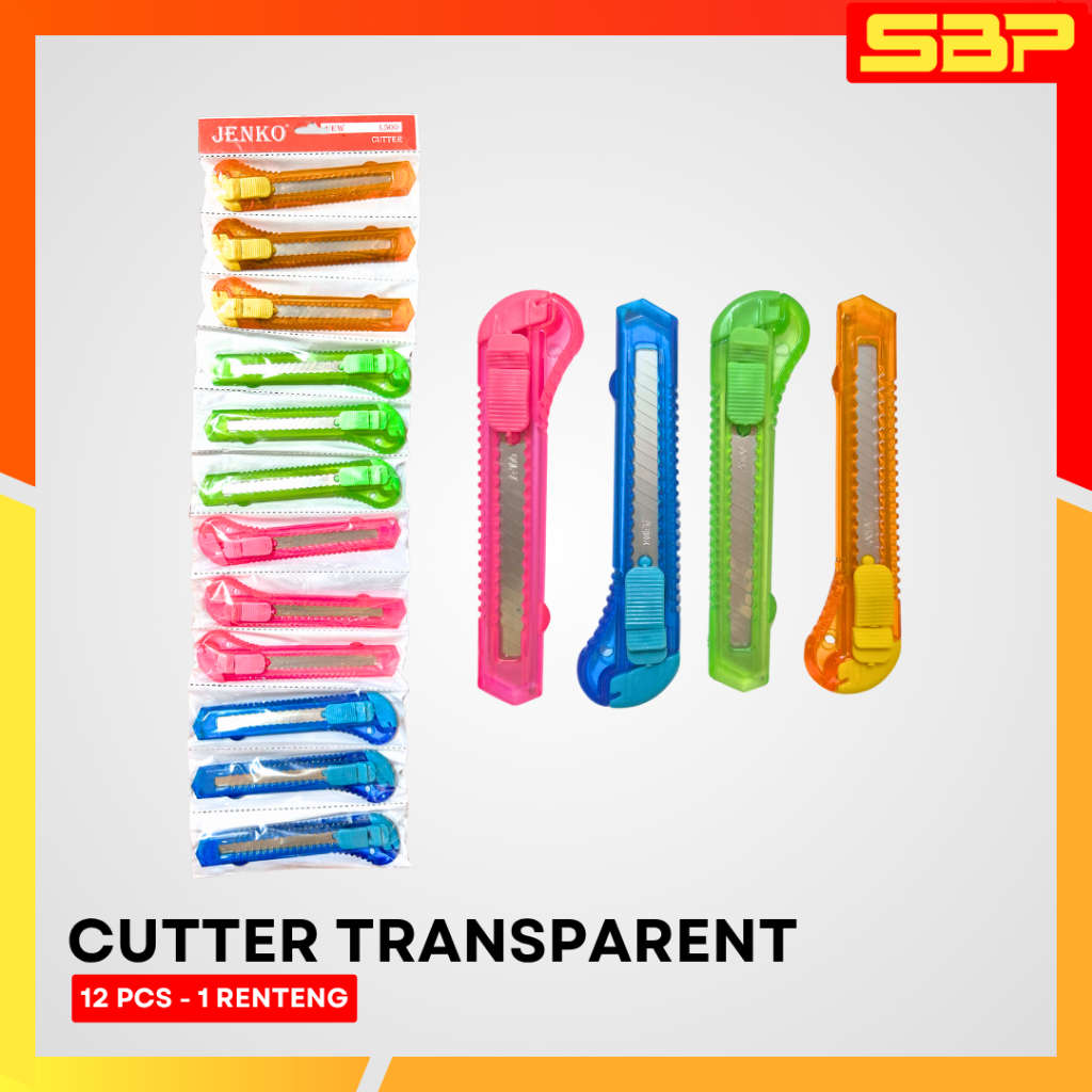 Jual Pisau Cutter Besar Transparan - 1 Renteng Isi 12 pcs (Bening ...