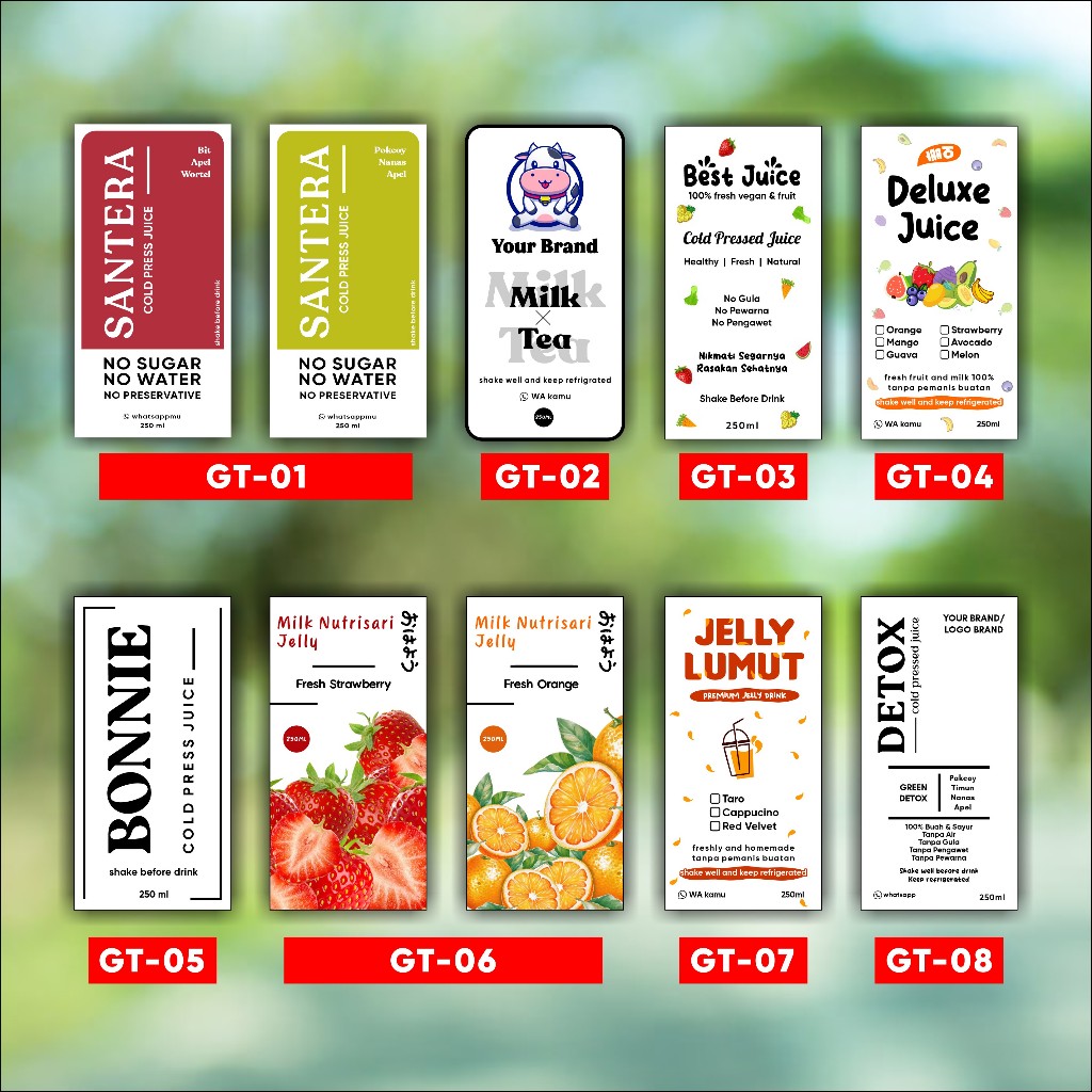 Jual #1 Stiker Label Botol Minuman Cetak Stiker Vynil Anti Air Anti ...