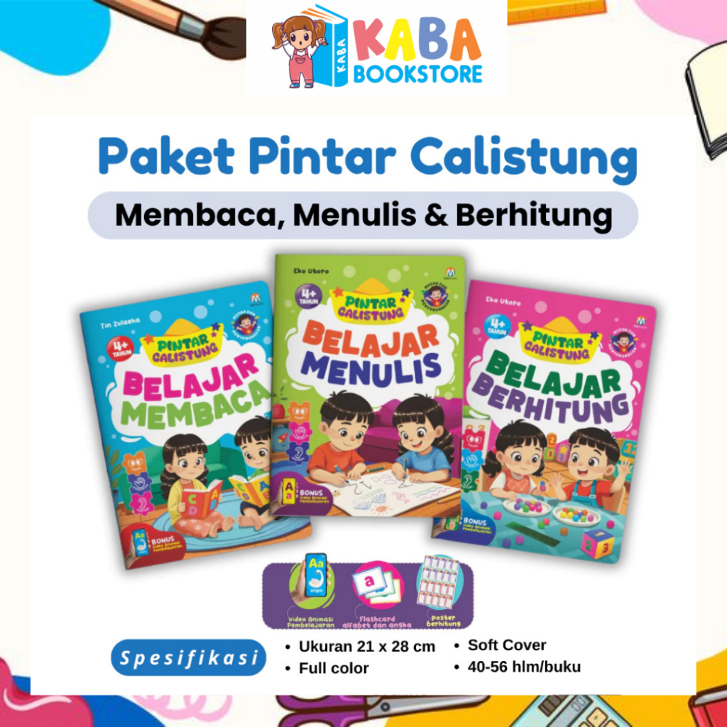 Jual Kaba Book (ISI 3 BUKU) Pintar Calistung Belajar Membaca Menulis ...