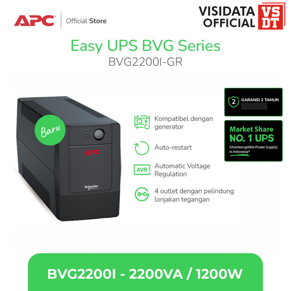 Jual UPS APC Easy UPS BVG BVG2200I-GR 2200VA 1200W Tower 230V Schuko ...