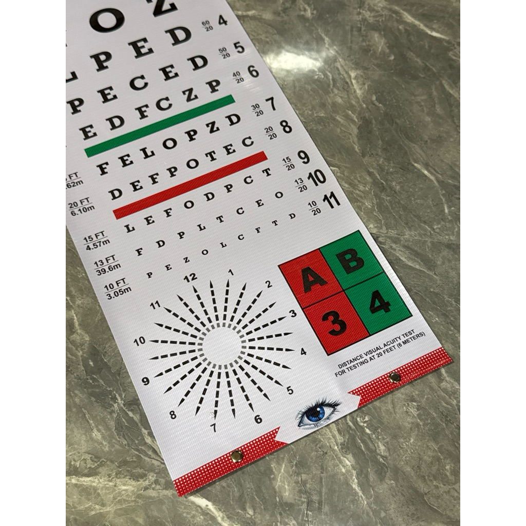 Jual SNELLEN CHART / Alat Test Mata 24 cm x 70 cm ( Material : Banner ...
