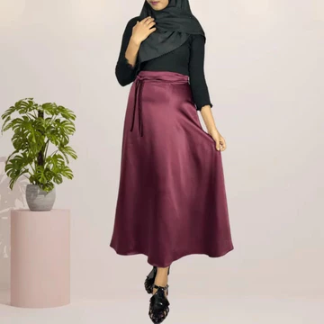 Flare Skirt Rok Lilit Satin Silk Premium Rok Wanita Masakini Korean Style HIMARI SKIRT