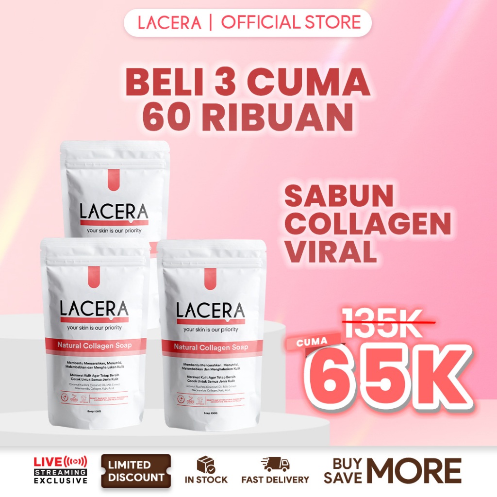 Jual [3 Pcs x 100gram] Lacera Natural Collagen Soap | Sabun Batang ...