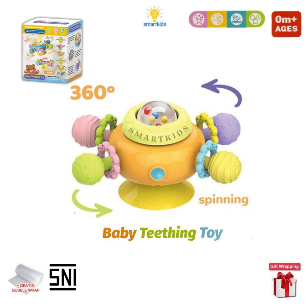 Jual Mainan Bayi Baby Teething Toy Kombinasi Spinner Teether Bahan ...