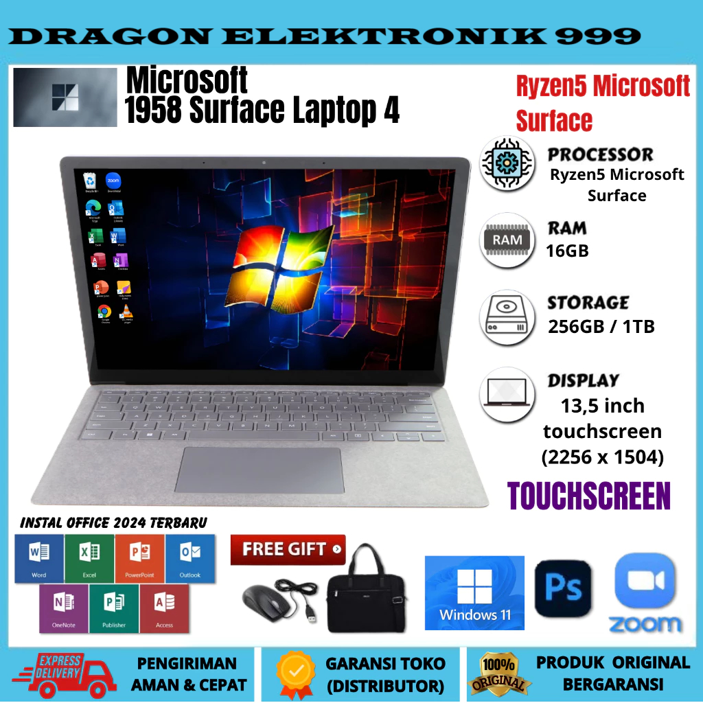 Jual LAPTOP MICROSOFT SURFACE LAPTOP 4 TOUCHSCREEN AMD RYZEN 5 RAM 16GB ...