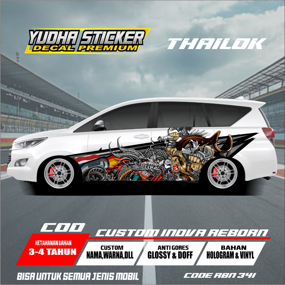 Jual DECAL STICKER THAILOOK RAJA DRAGON MOBIL INNOVA REBORN / RBN 341 ...