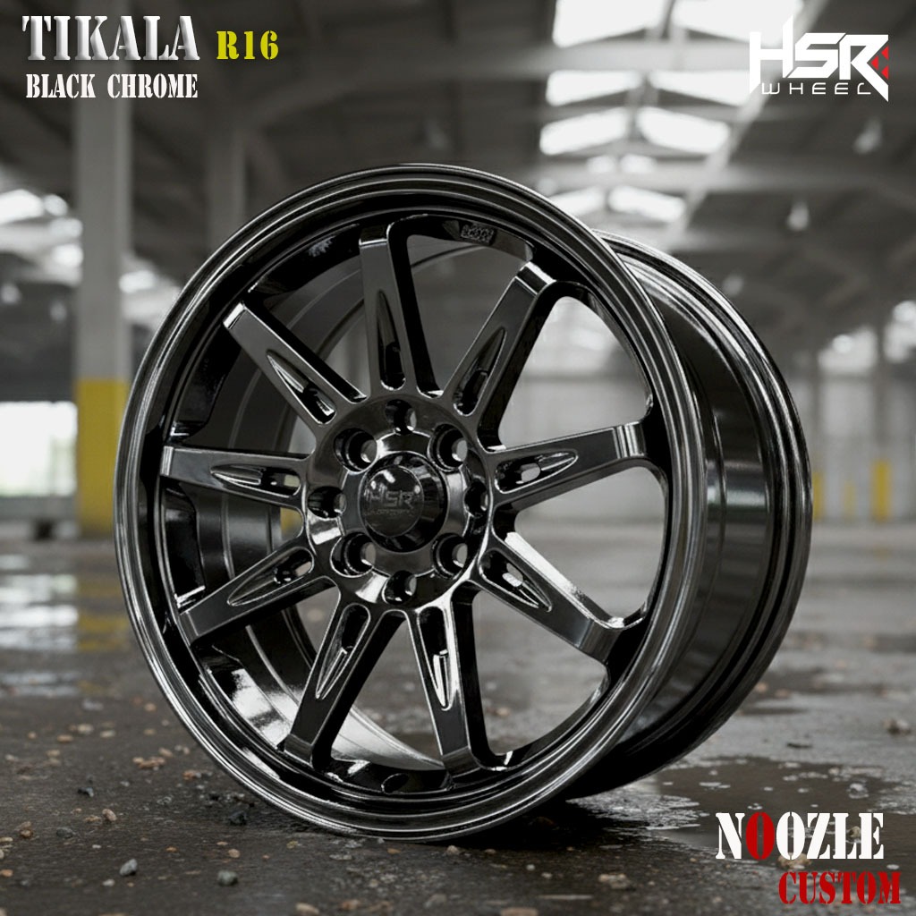 Jual Velg Mobil Racing R16 Warna Black Chrome Pelek HSR Black Chrome ...