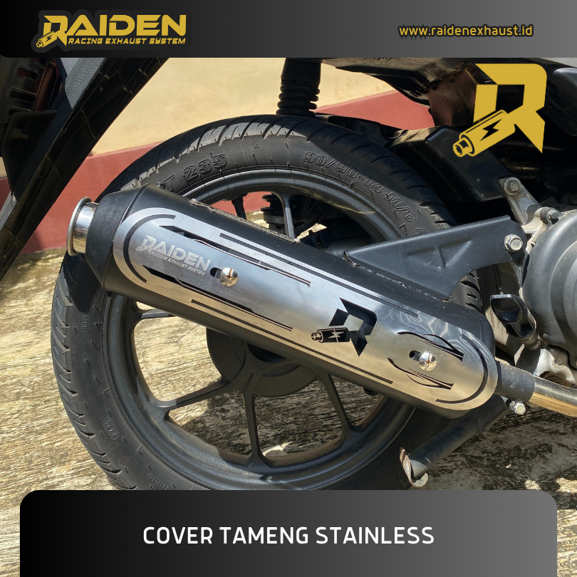 Jual Cover Tameng Stainless ORIGINAL RAIDEN SILVER jarak lubang baut 17 ...