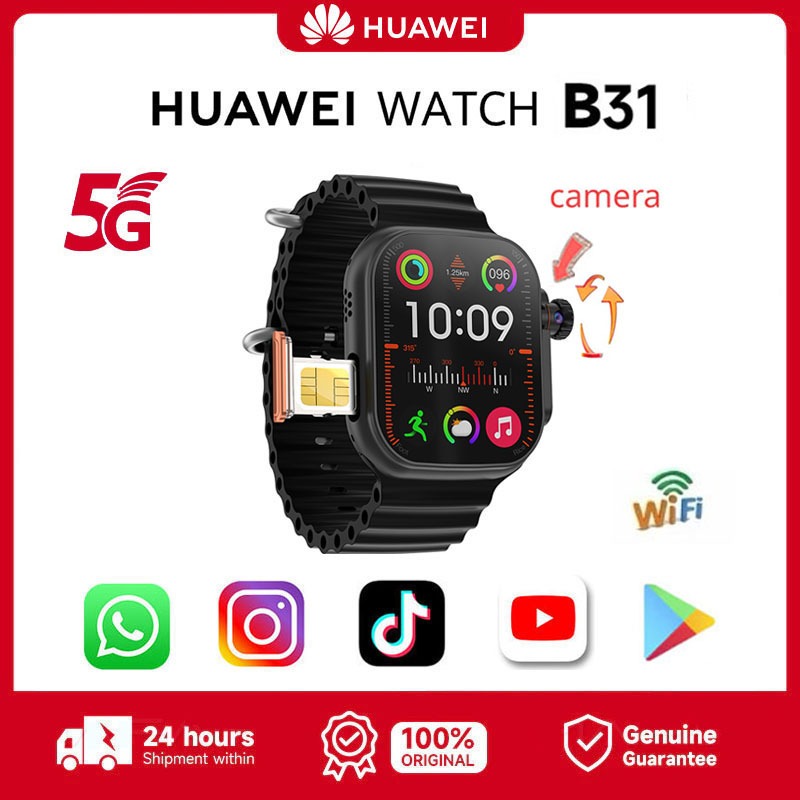 Jual [4G/5G SIM Card Slot/360°Kamera]ORI HUAWEI Smartwatch B31 Bisa ...