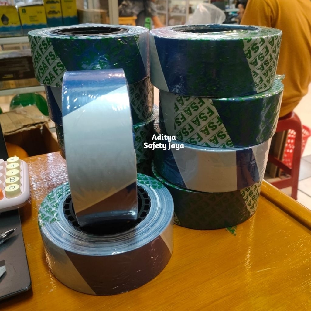 Jual Barricade Tape 3inch x 500m / Police Line Biru-Putih 3