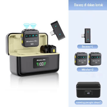 Mikrofon Nirkabel Lavalier Mic Portabel Audio Video Pembuatan Rekaman Wireless Microphone HP