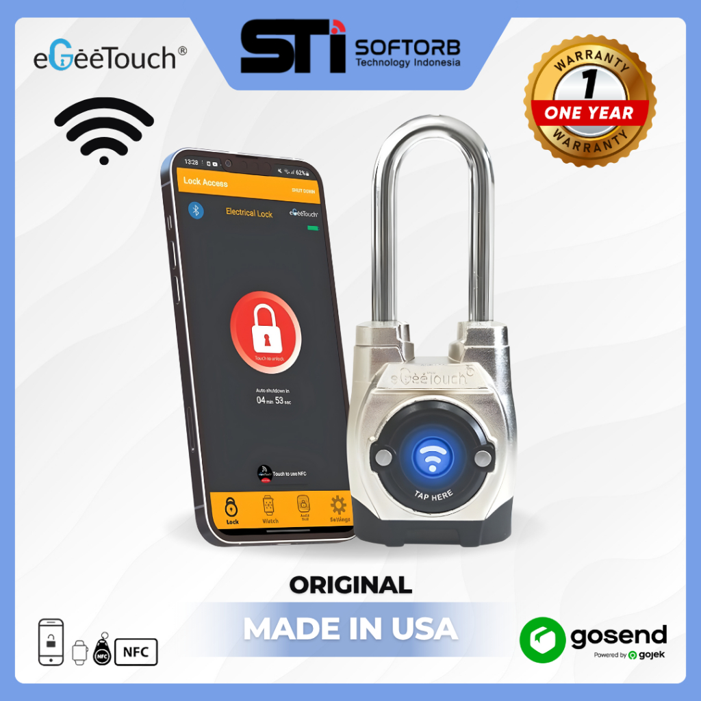 Jual eGeeTouch Smart Padlock , Gembok Digital RFID dengan Akses ...