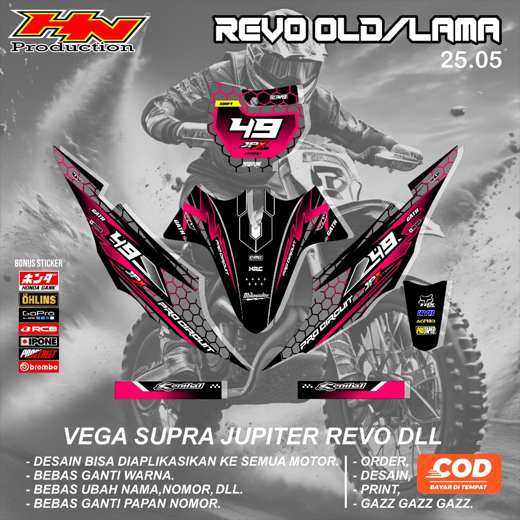 Jual STIKER STRIPING RBT HODA REVO LAMA/OLD MODIF SUPERMOTO BEBAS ...