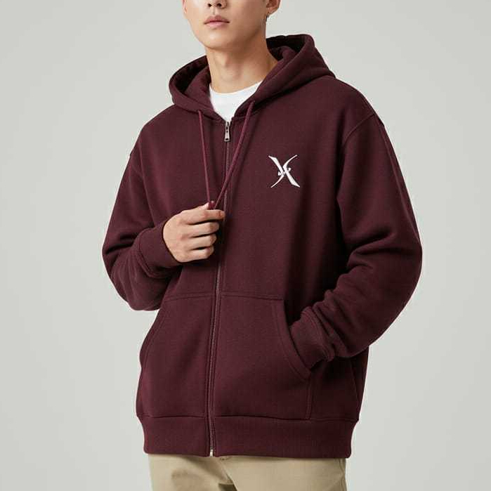 Atrax Jaket Hoodie Zipper Bordir Timbul foto 1