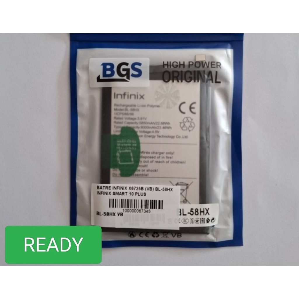 Jual BATTERY BATRE BATERAI INFINIX SMART 10 PLUS/SMART 10+/BL58HX ...
