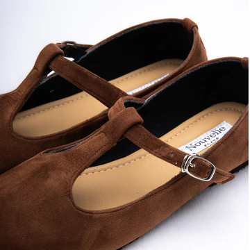 Mary Jane Suade Flatshoes Wanita