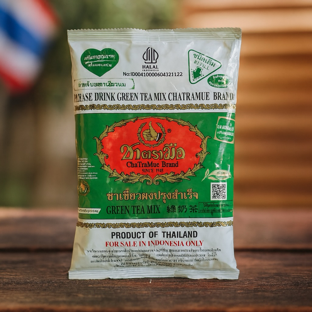 Jual Green Tea ChaTraMue Thailand Original 200g — Bubuk Thai Green Tea ...