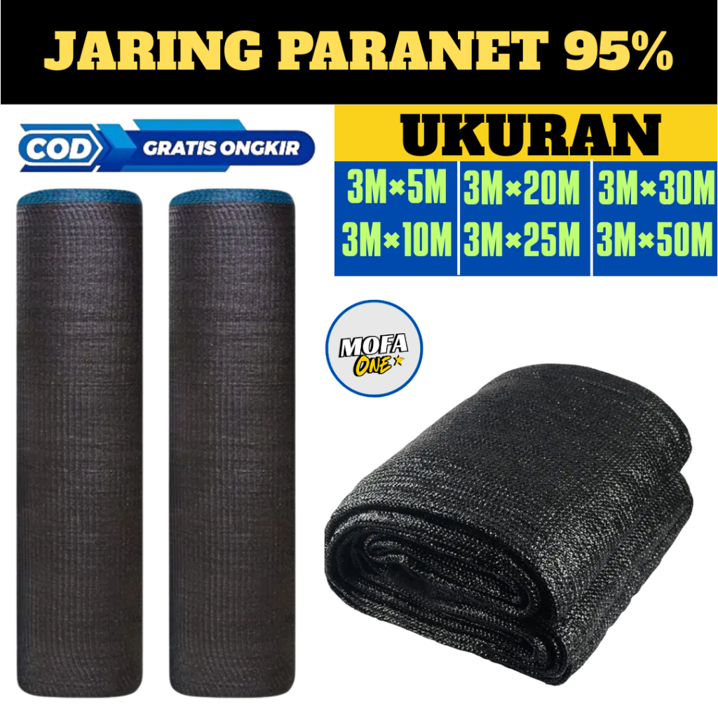 Jual Jaring Paranet 95% 75% (Grade A) 3Mx5M 3Mx10M 3Mx15M 3Mx20M 3Mx25M ...