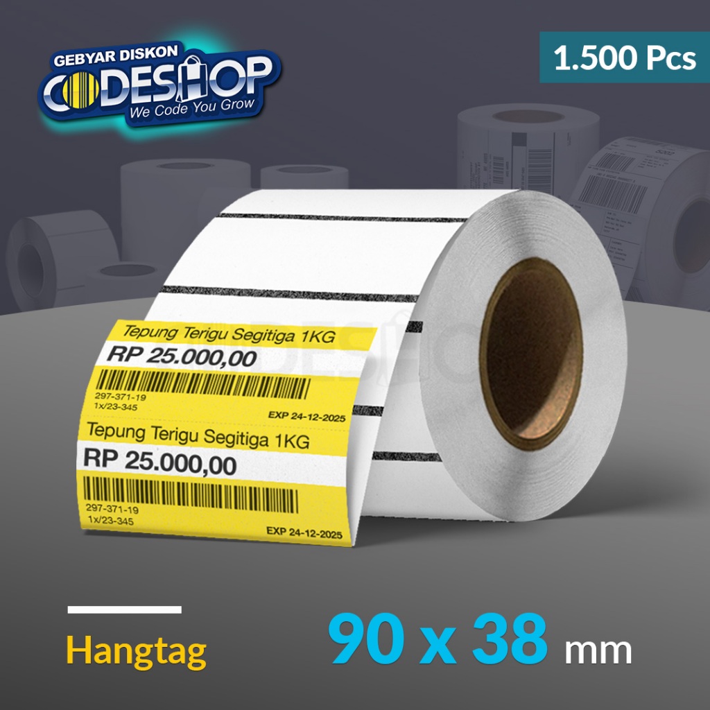 Jual Codeshop Hangtag Baju Harga Karton 90 x 38 mm 1 Line Blackmark ...
