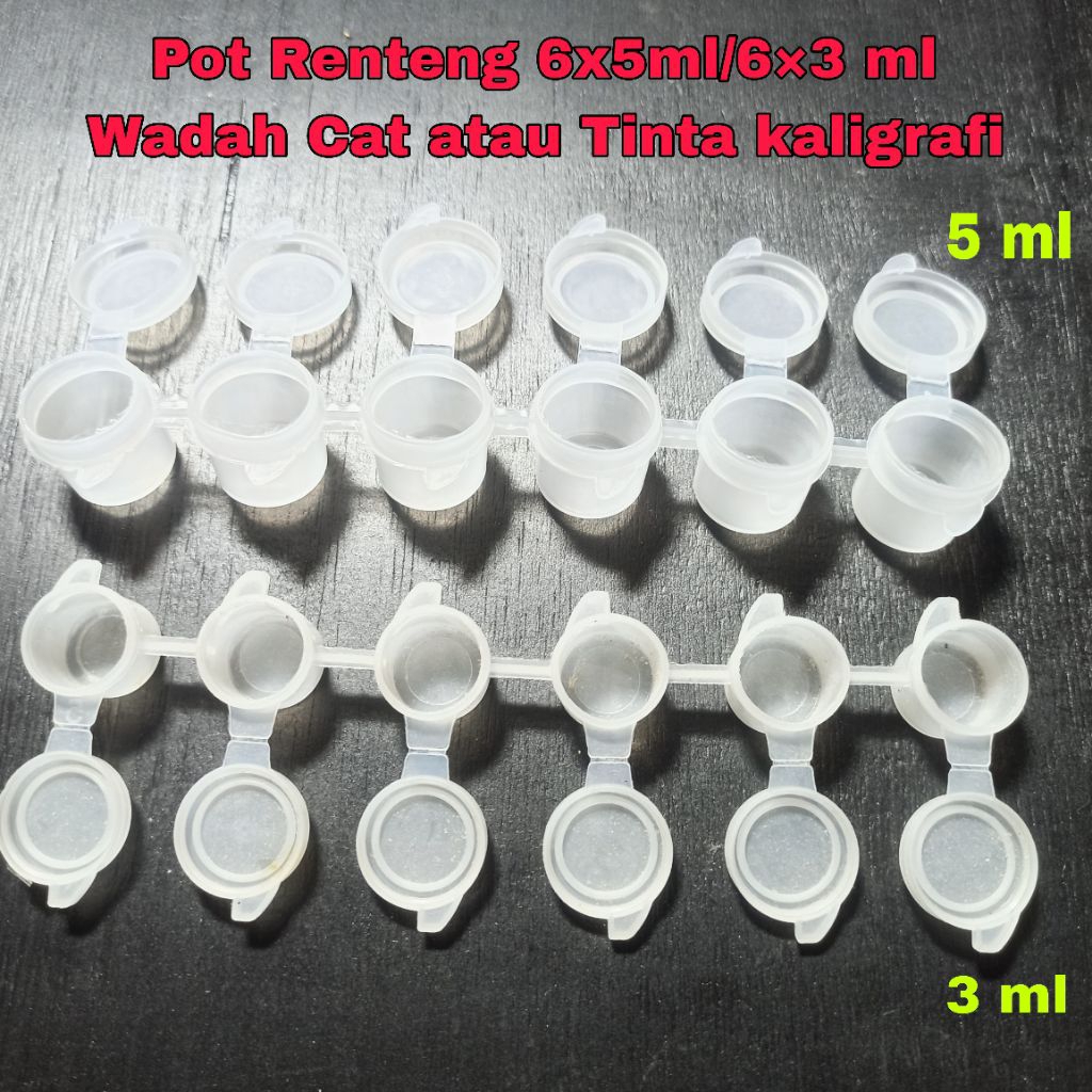 Jual Pot Renteng 6 x 5ml/3ml untuk tempat cat lukis dan tinta | Shopee ...