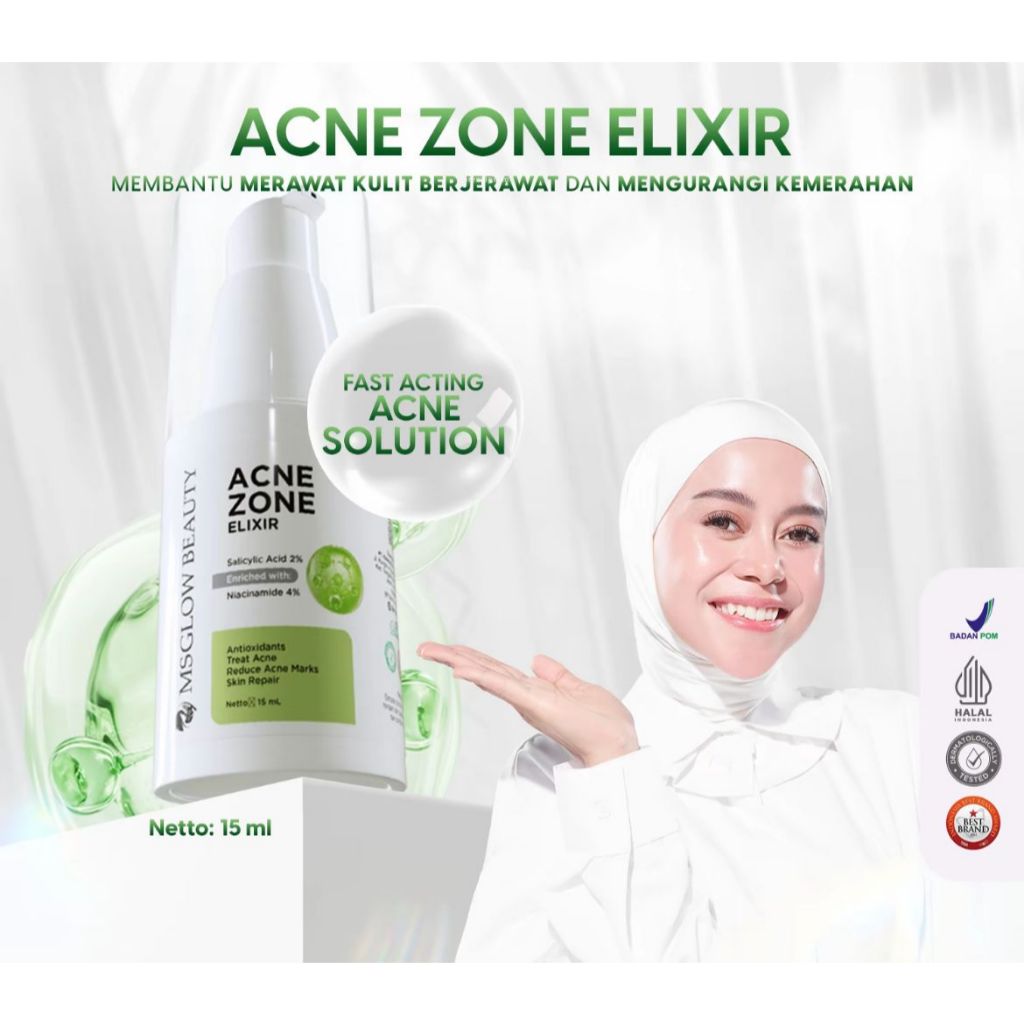 Jual MS GLOW ACNE ZONE ELIXIR untuk Kulit Berjerawat | Shopee Indonesia