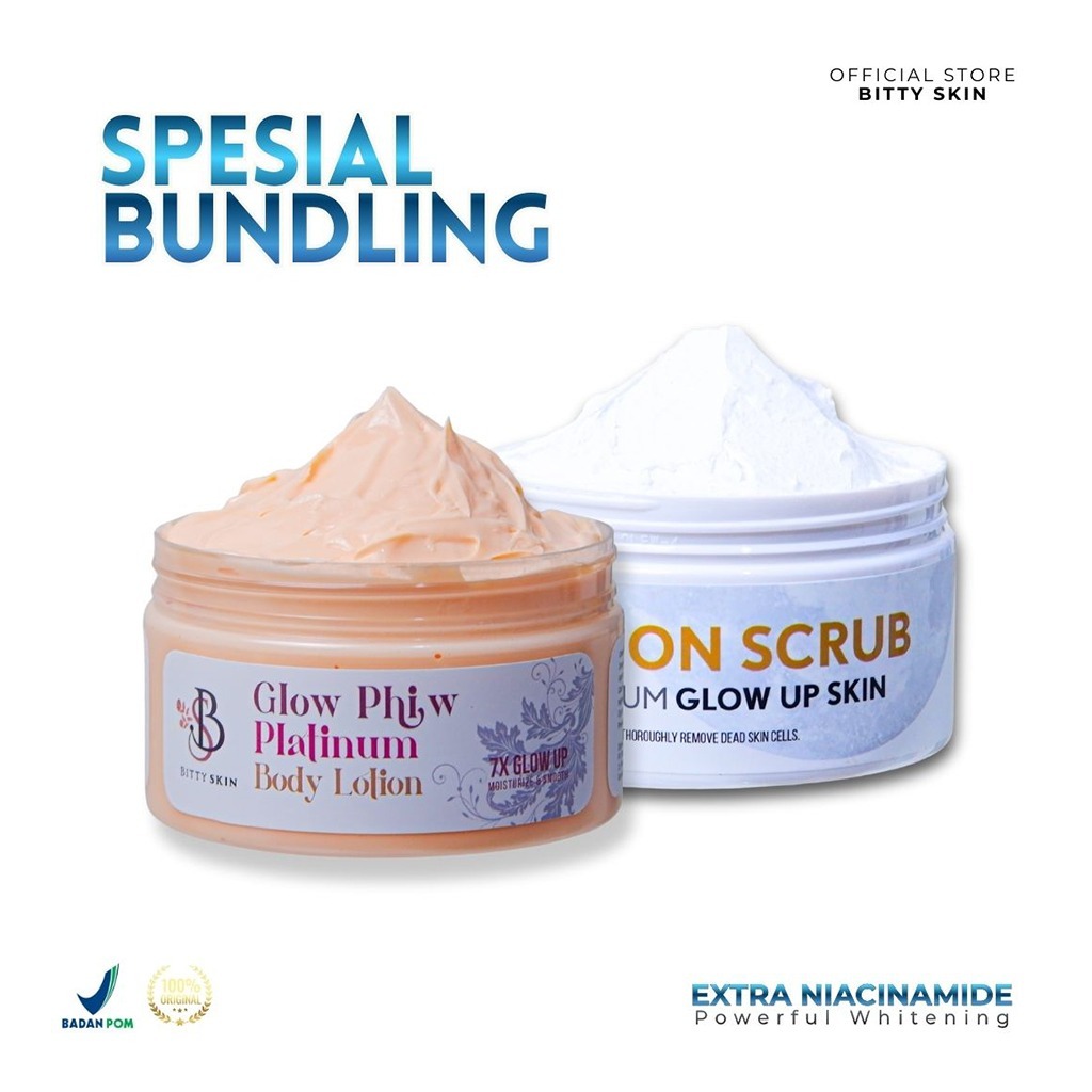 Jual BODY LOTION & BODY SCRUB BITTY.SKIN Paket Bundling Isi 2 (Body ...