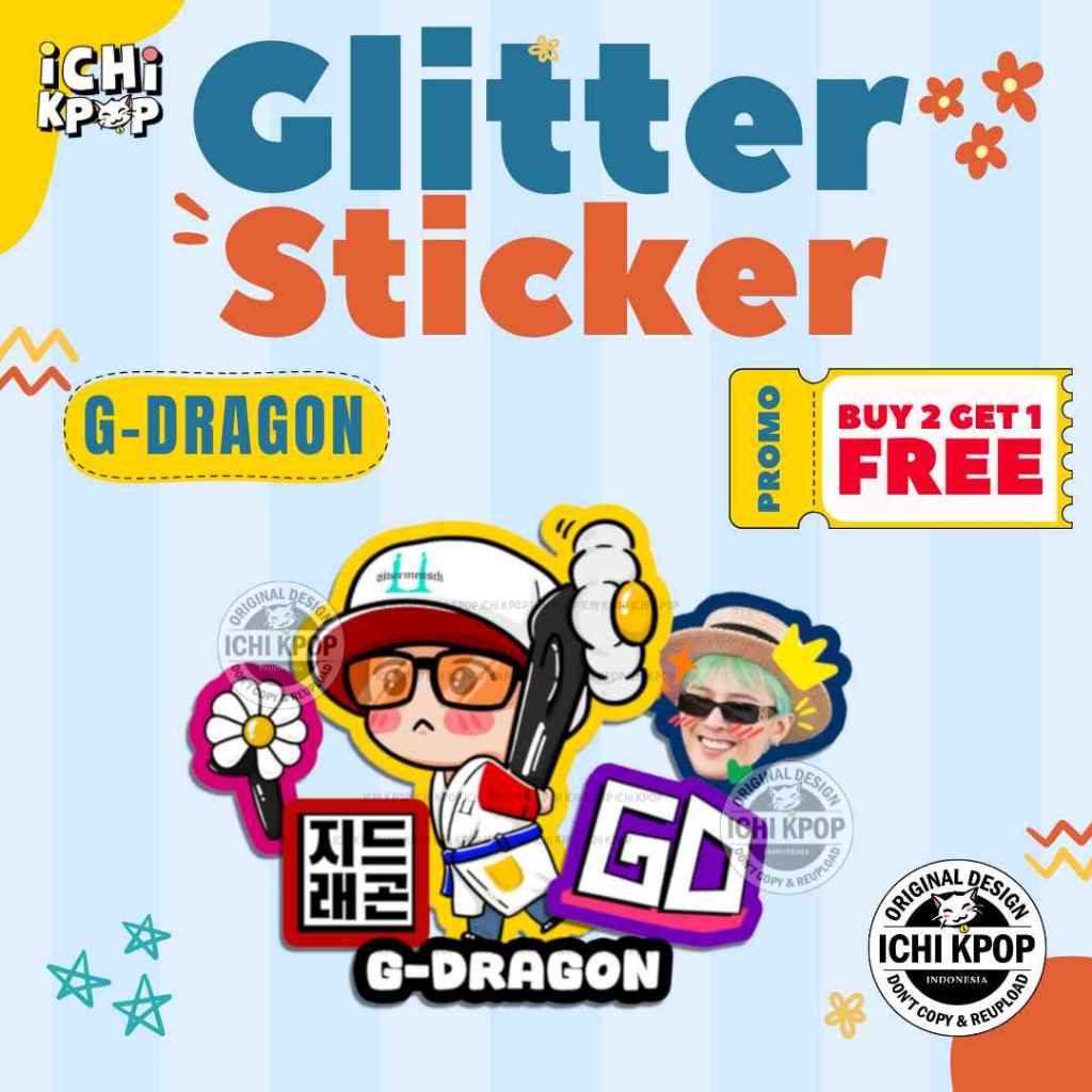Jual GLITTER STICKER PACK - G-DRAGON GD BIGBANG daisy ubermensch kpop ...