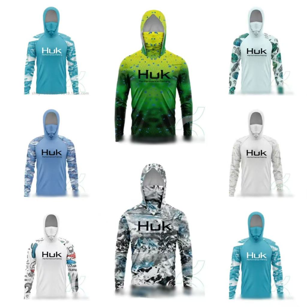 Jual HUK Fishing Hoodie Mask Integrated Fishing Robe UPF50+Sunscreen ...