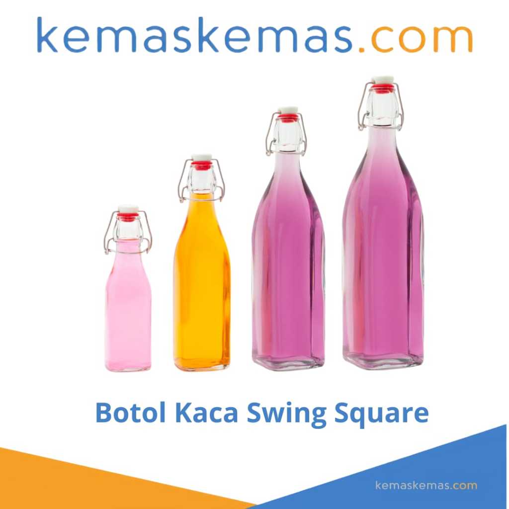 Jual 1000ml Botol Kaca Swing Square Bottle Premium Swing Jar Kotak ...