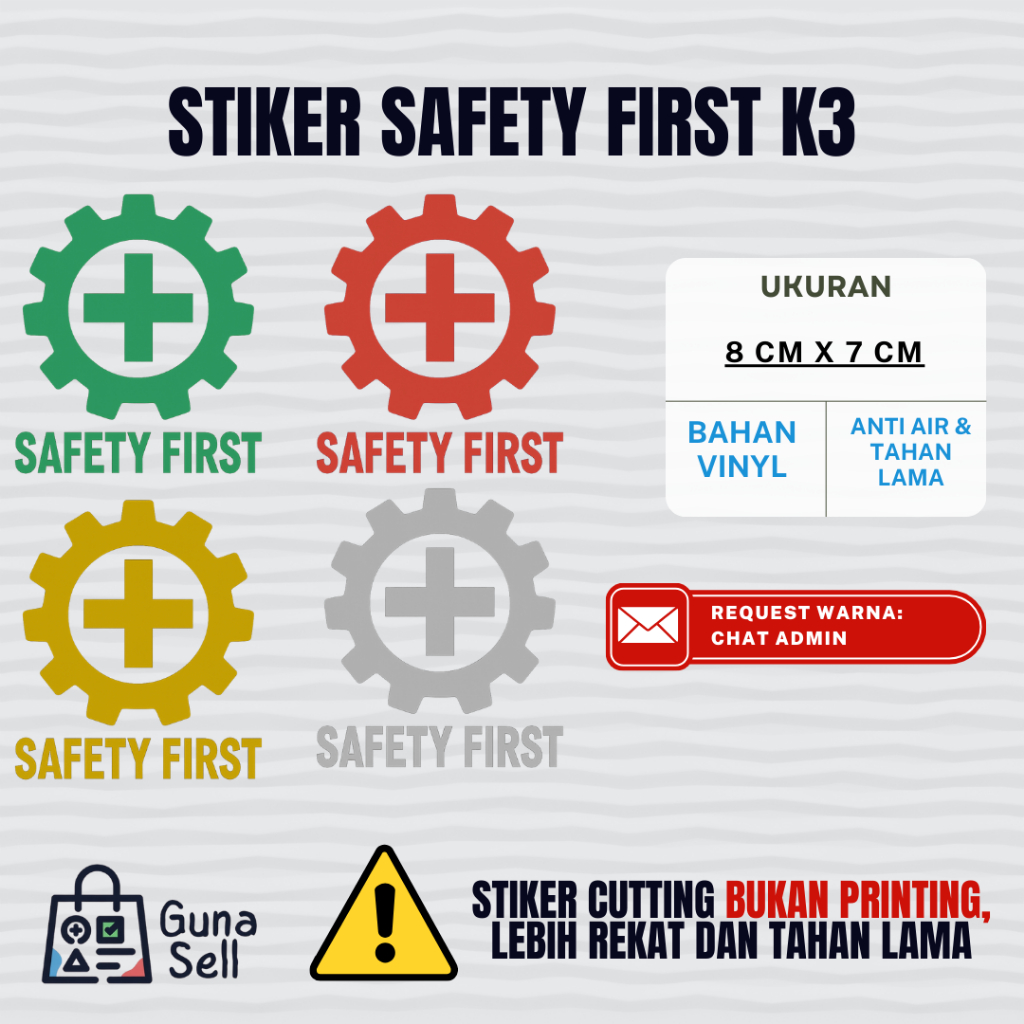 Jual Safety First Stiker Cutting K3 helm proyek | Shopee Indonesia