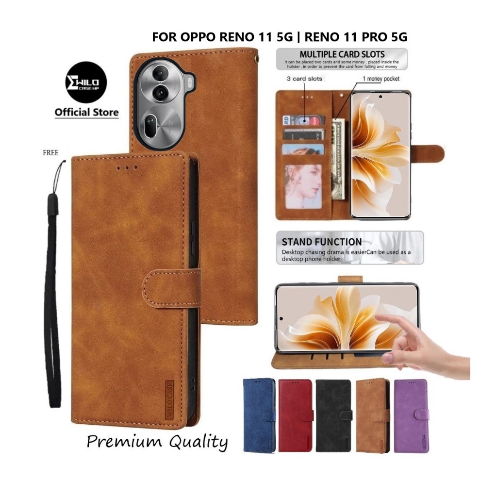 Jual Flip Case Oppo Reno 11 5G / Oppo Reno 11 Pro 5G Case Kulit Full ...