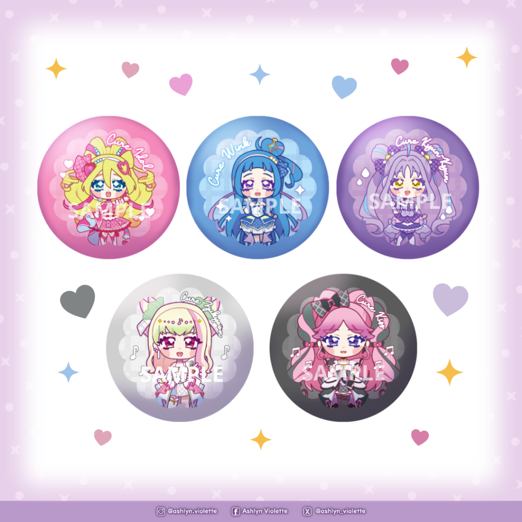 Jual PRETTY CURE Pin Badge Bros Glitter Mini - Ashlyn Violette | Shopee ...