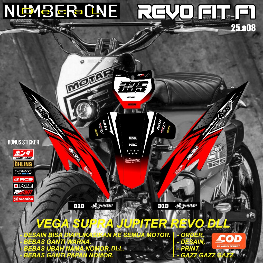 Jual Sticker RBT REVO FIT F1 MOTOR RBT BEBEK MODIF SUPERMOTO YZ CRF KLX ...