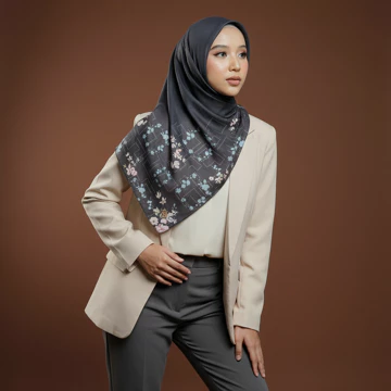 Zoya Viola Scarf Kerudung Hijab Segi Empat Motif Premium Box