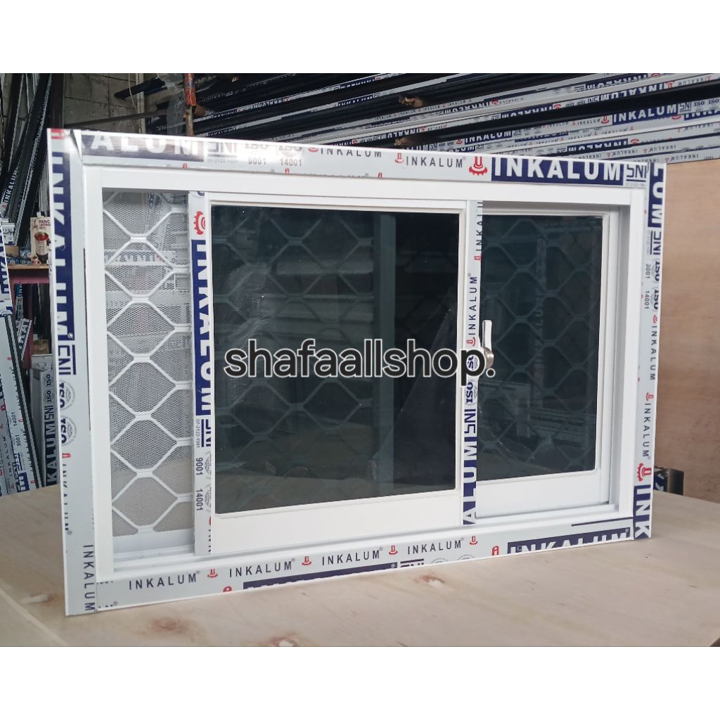 jendela size 60cmx90cm, T40cm x80cm.50x80.40x100. sleding almunium tralis dan kasa nyamuk banyak pilihan ukuran