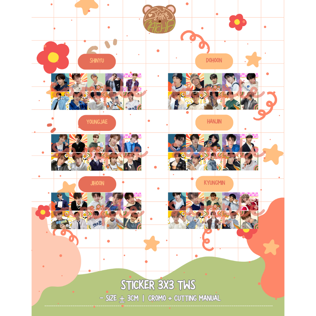 Jual [READY STOCK] isi 50pcs sticker 3x3 TWS | Shopee Indonesia
