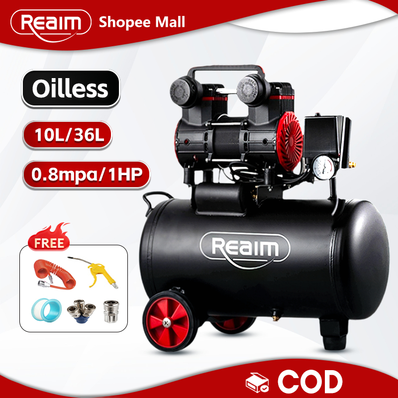 Jual REAIM Oilless Air Compressor 10L/36L Silent Kompresor Angin Mini ...