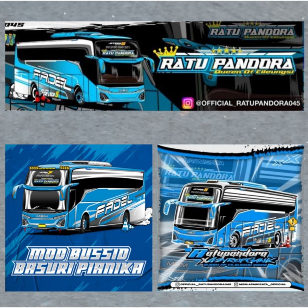 Jual ISI 3 Stiker bus RATU PANDORA MSM Asrof stiker bus bus MSM Asrof ...