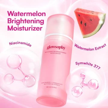 Glowsophy Bundle 3Pcs Watermelon Brightening Moisturizer Niacinamide Mugwort Gel Day And Night